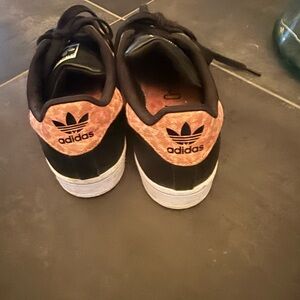 Adidas Black and Coral Sneakers